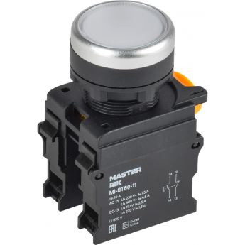 Кнопка d=22мм IEK MASTER MI-BT60-11-3-22-K01 1NO+1NC белая