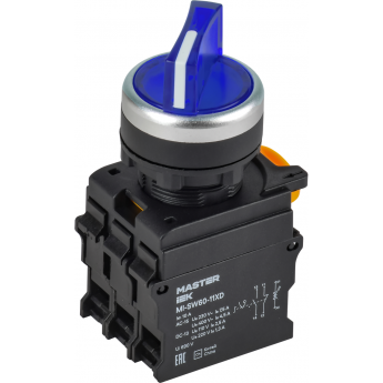 Переключатель с подсветкой на 2 положения IEK MASTER MI-SW60-11XD-3-14-2-K07 1NO+1NC синий