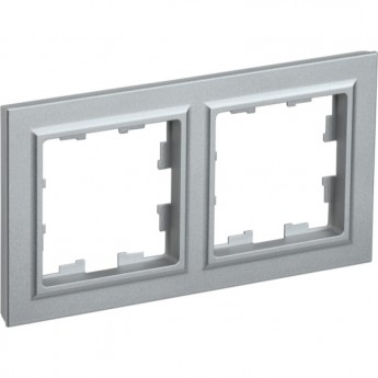 Рамка 2-местная IEK BRITE РУ-2-БрА алюминий - BR-M22-K47 Рамка 2-местная IEK BRITE РУ-2-БрА алюминий - BR-M22-K47