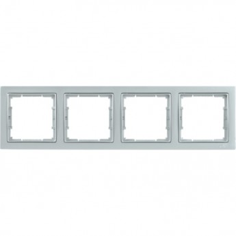 Рамка 4-местная квадратная IEK РУ-4-БС BOLERO Q1 серебряный - EMB42-K23-Q1