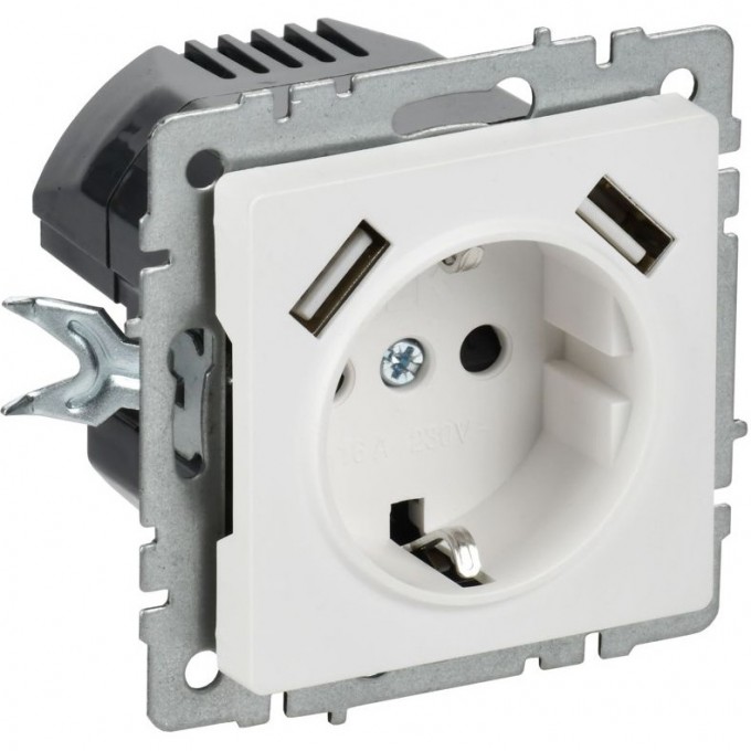 Розетка IEK BRITE BR-R14-16-U21-D21-K91