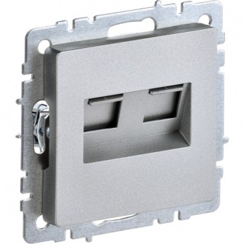 Розетка компьютерная двойная IEK BRITE RJ45 кат.5E РК10-2-БрА алюминий - BR-K20-1-K47 Розетка компьютерная двойная IEK BRITE RJ45 кат.5E РК10-2-БрА алюминий - BR-K20-1-K47